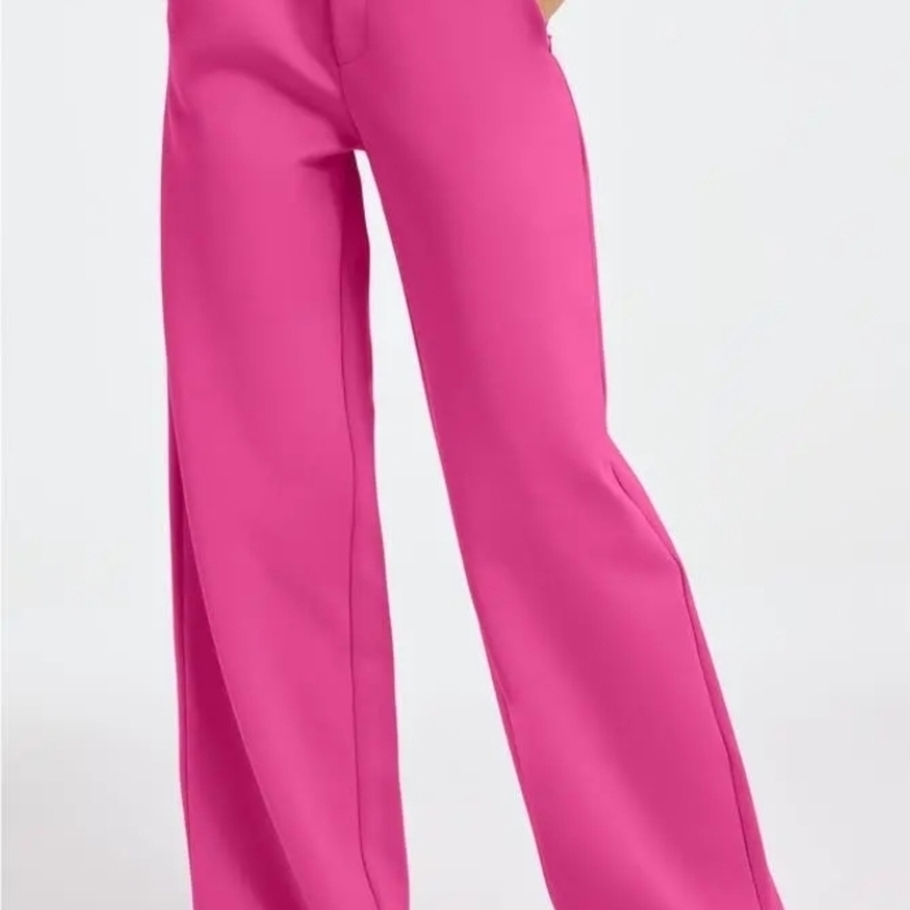 Good American Fuchsia Wide Leg Pants